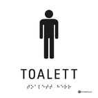 SKYLT TAKTIL TOALETT HERR