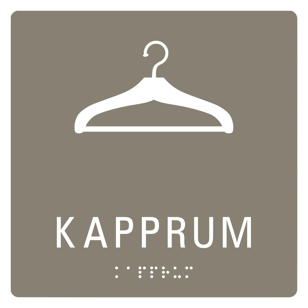 SKYLT TAKTIL KAPPRUM