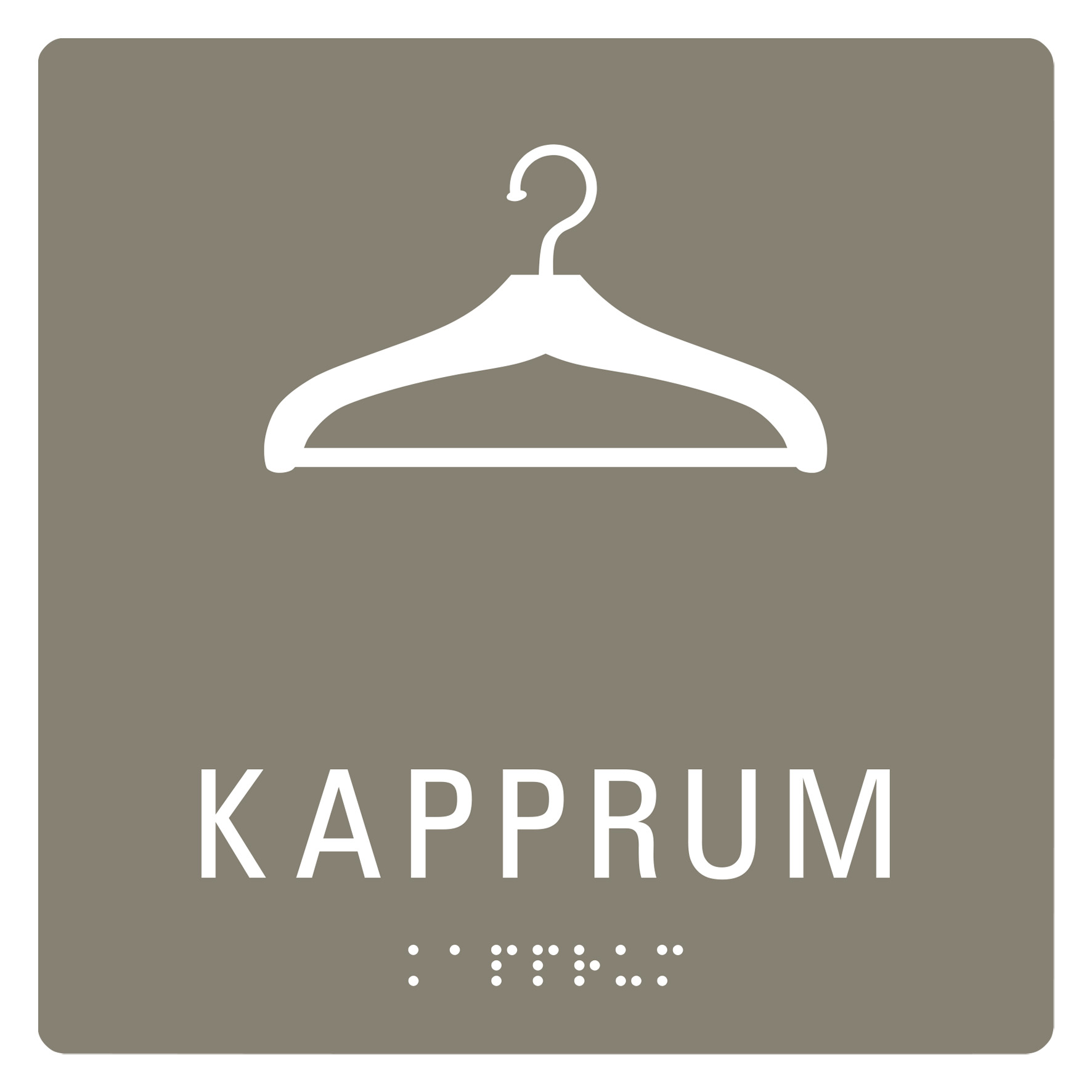 SKYLT TAKTIL KAPPRUM