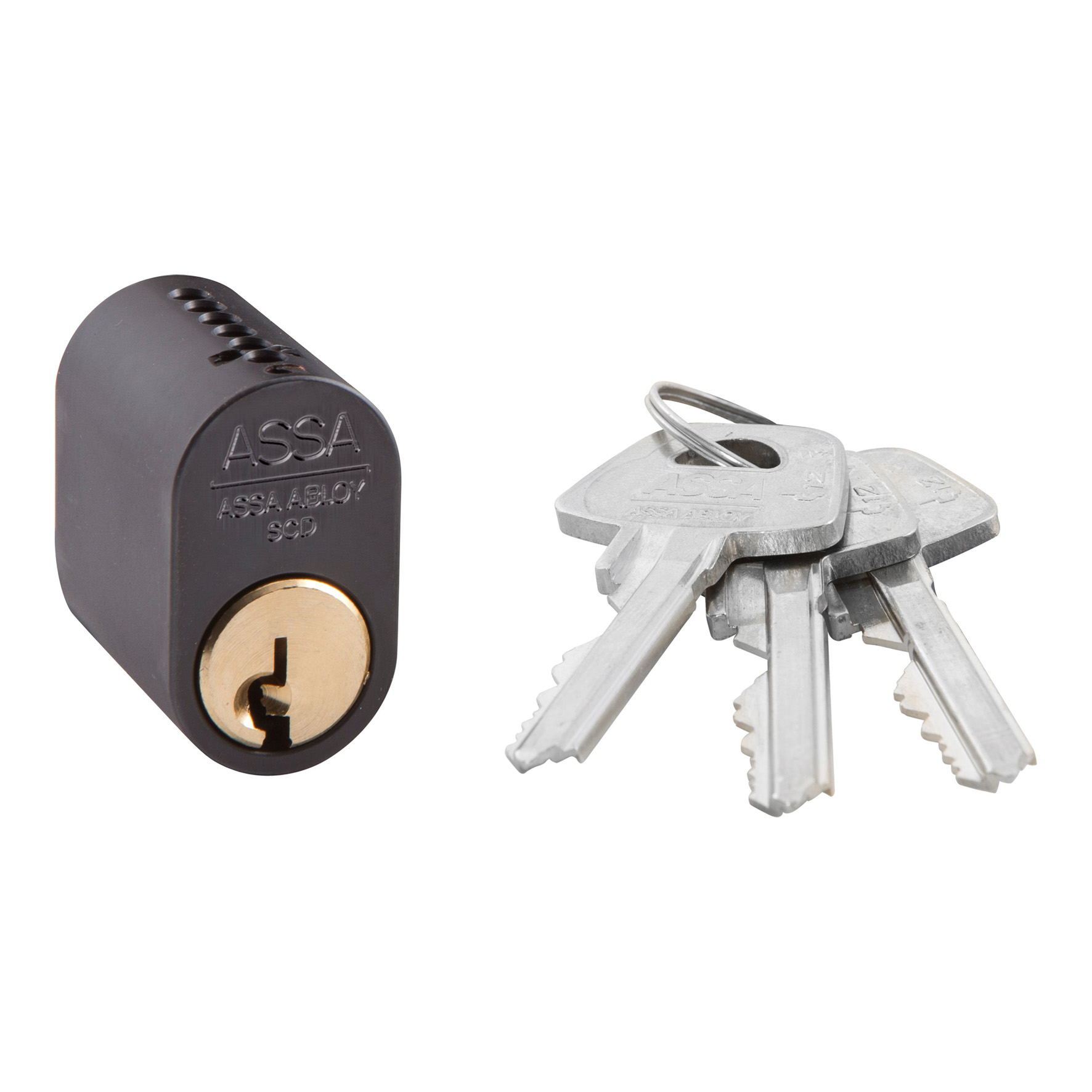 CYLINDER ASSA 1301 INKL 3NY MIRUS SVART MATT