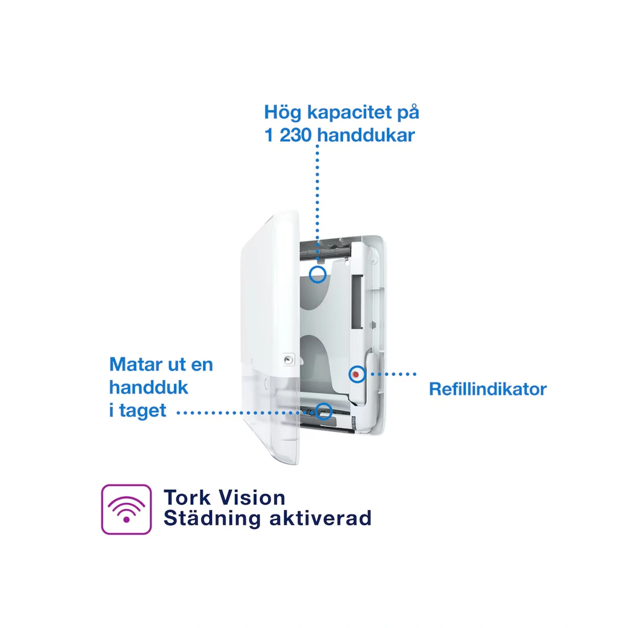 HANDDUKSSKÅP TORK 552558 H5 PEAKSERVE MINI PLAST SVART