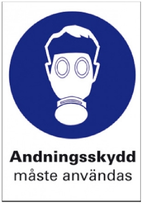 PÅBUD/INFOSKYLT ANDNINGSSKYDD PLAST VIT/BLÅ