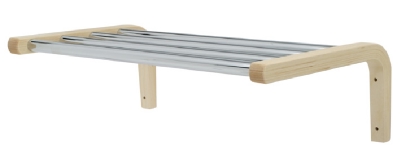 SKOHYLLA BB96S ENKEL 1200 MM VÄGG KROM BLANK/BJÖRK