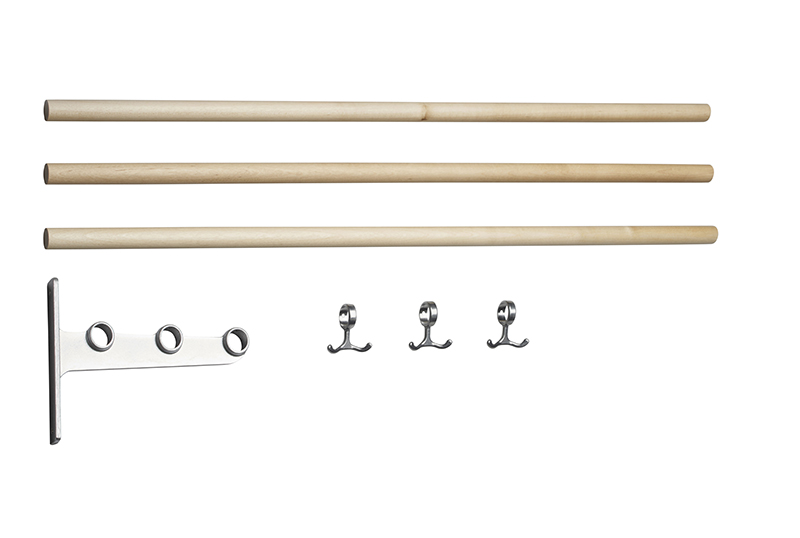 KLÄD-/SKOHYLLA NOSTALGI PÅBYGGN FAST LÄNGD 1000 MM BJÖRK/ALU