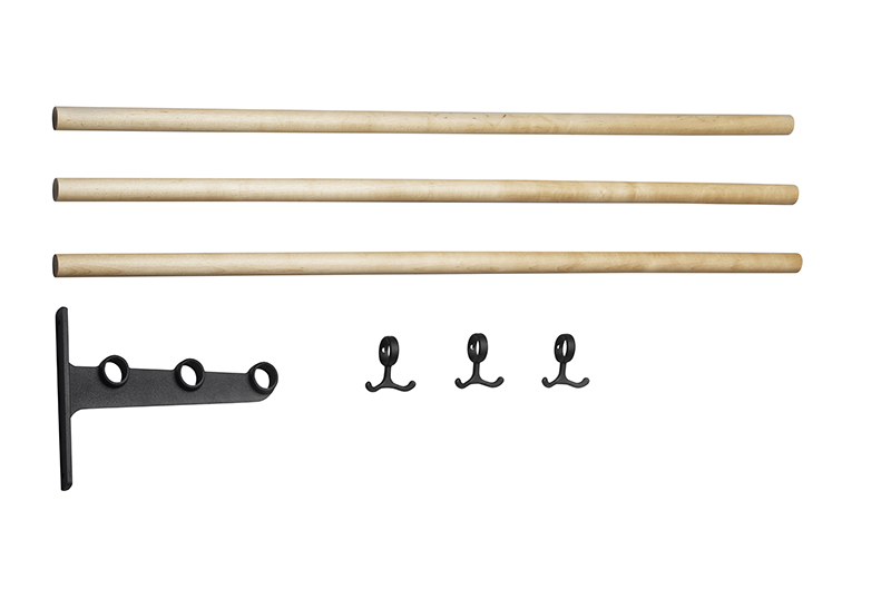 KLÄD-/SKOHYLLA NOSTALGI PÅBYGG FAST LÄNGD 1000MM BJÖRK/SVART