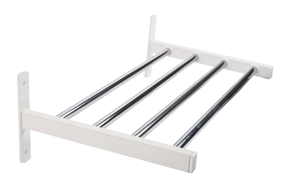 SKOHYLLA BB82-S ENKEL 2900 MM VÄGG OMONTERAD KROM BLANK/VIT