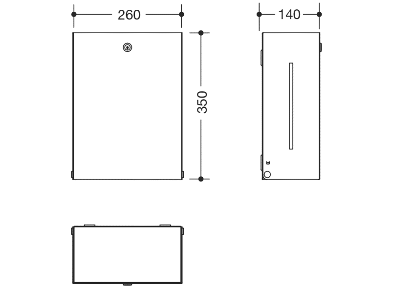 HANDDUKSSKÅP HEWI 900-SERIEN LÅSBART SVART MATT