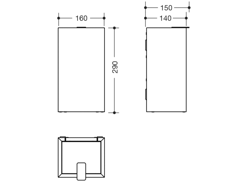 SANTITETSPAPPERSKORG HEWI 900-SERIEN 6 L SVART MATT
