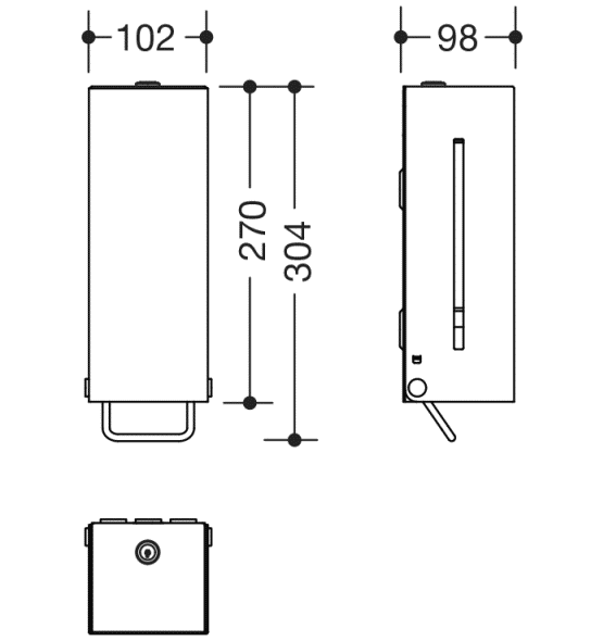 TVÅLDISPENSER HEWI 900-SERIEN 600 ML SVART MATT